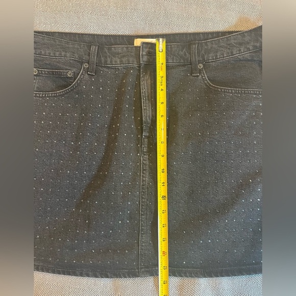 Universal Thread Black Jean Miniskirt with Stud Detail Size 17 - Picture 6 of 9